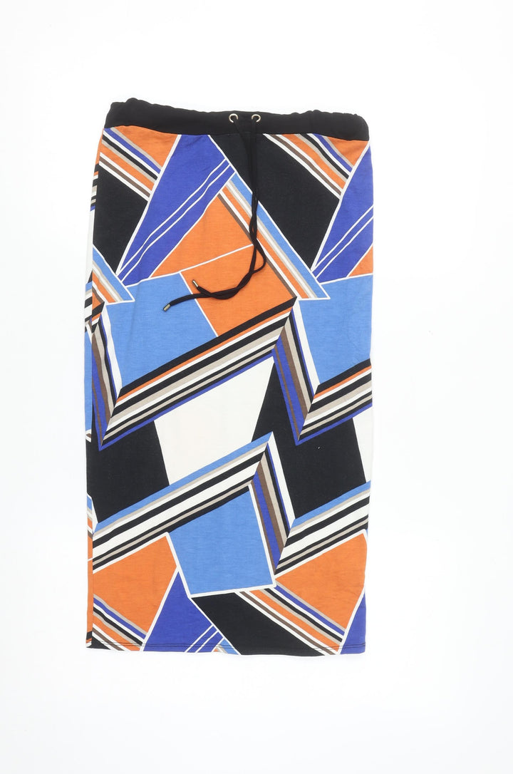 Dorothy Perkins Women’s Multicoloured Geometric Midi Pencil Skirt Size 8