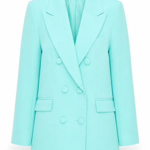 Primark Women Blue Blazer Size 4 Double Breasted Lined Jacket