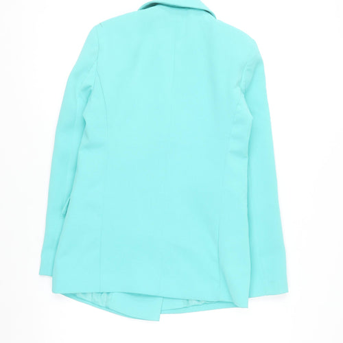 Primark Women Blue Blazer Size 4 Double Breasted Lined Jacket