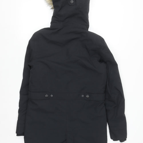 TOG24 Women's Black Parka Coat Size 8 Hooded Waterproof Winter Jacket