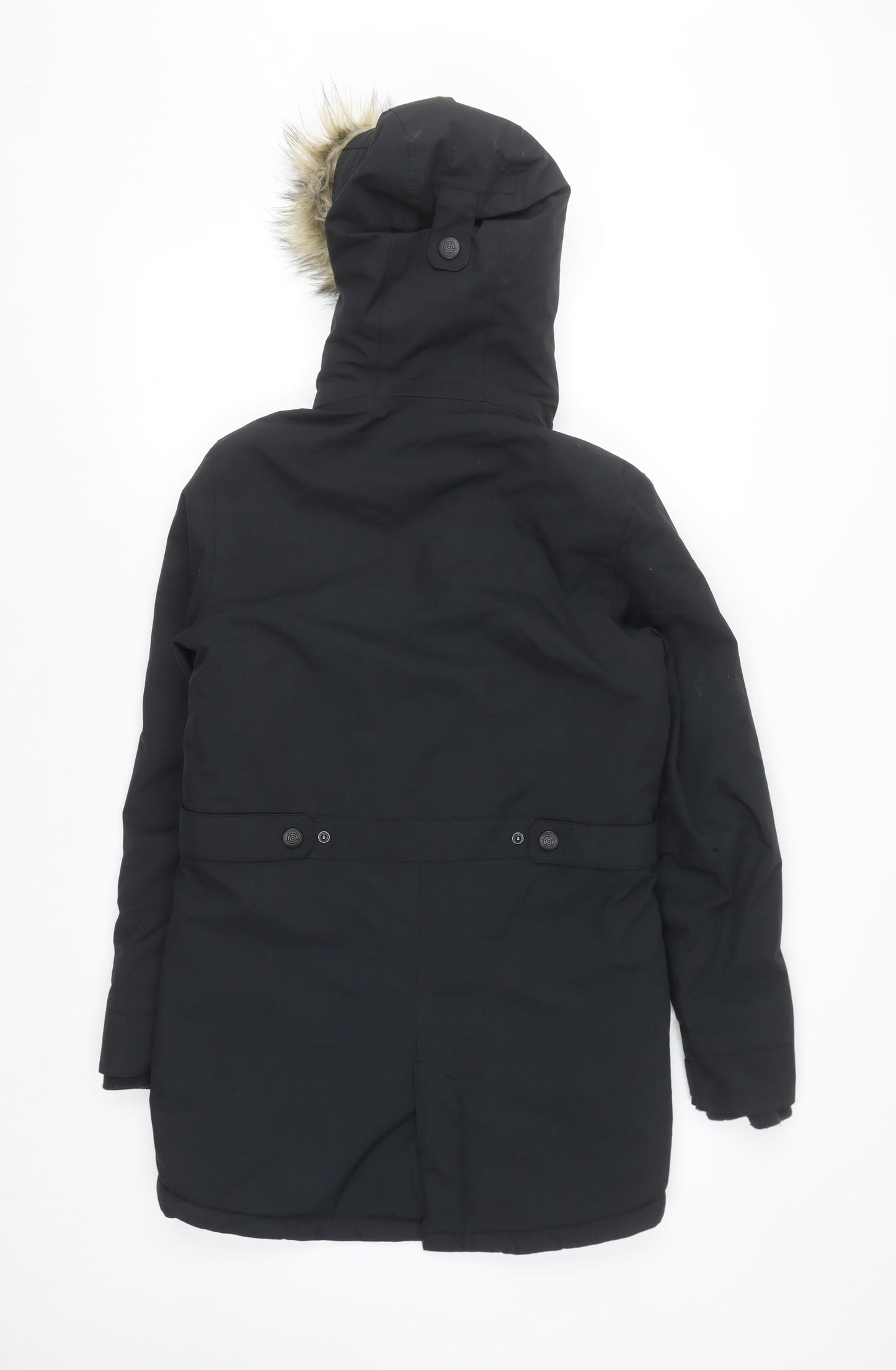 TOG24 Women's Black Parka Coat Size 8 Hooded Waterproof Winter Jacket
