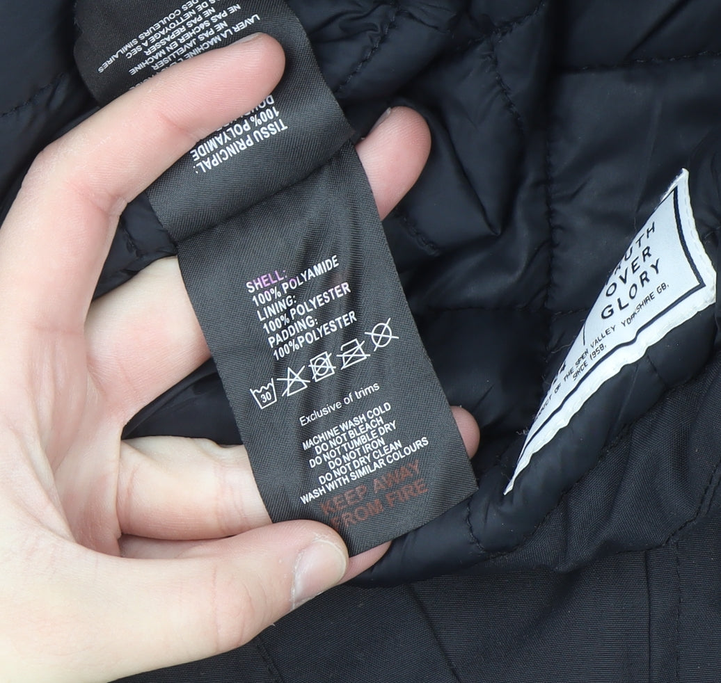 TOG24 Women's Black Parka Coat Size 8 Hooded Waterproof Winter Jacket