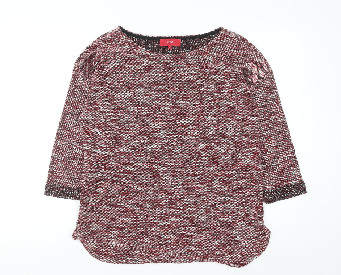 Next Women Red Knit Crew Neck Pullover Jumper Size 14
