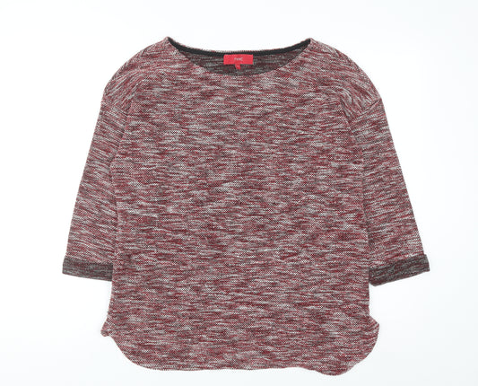 Next Women Red Knit Crew Neck Pullover Jumper Size 14