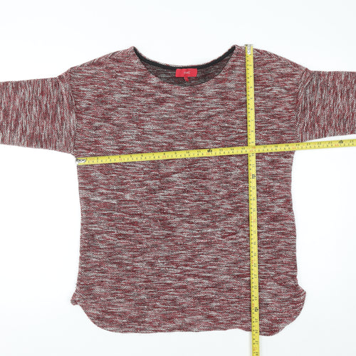 Next Women Red Knit Crew Neck Pullover Jumper Size 14