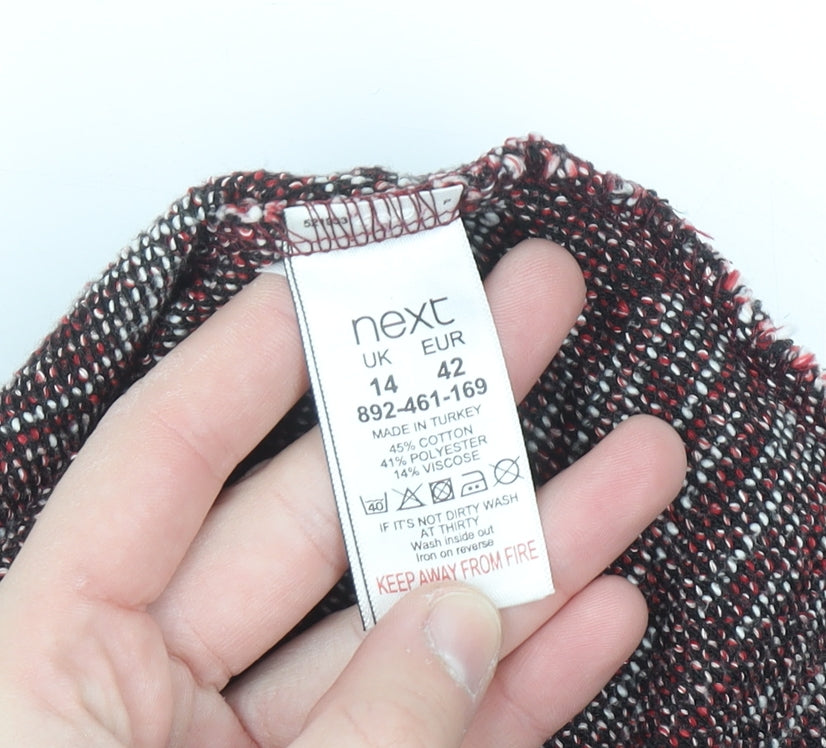 Next Women Red Knit Crew Neck Pullover Jumper Size 14
