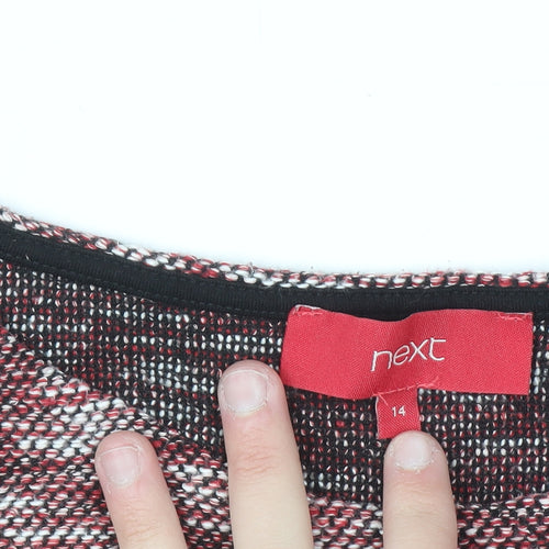 Next Women Red Knit Crew Neck Pullover Jumper Size 14
