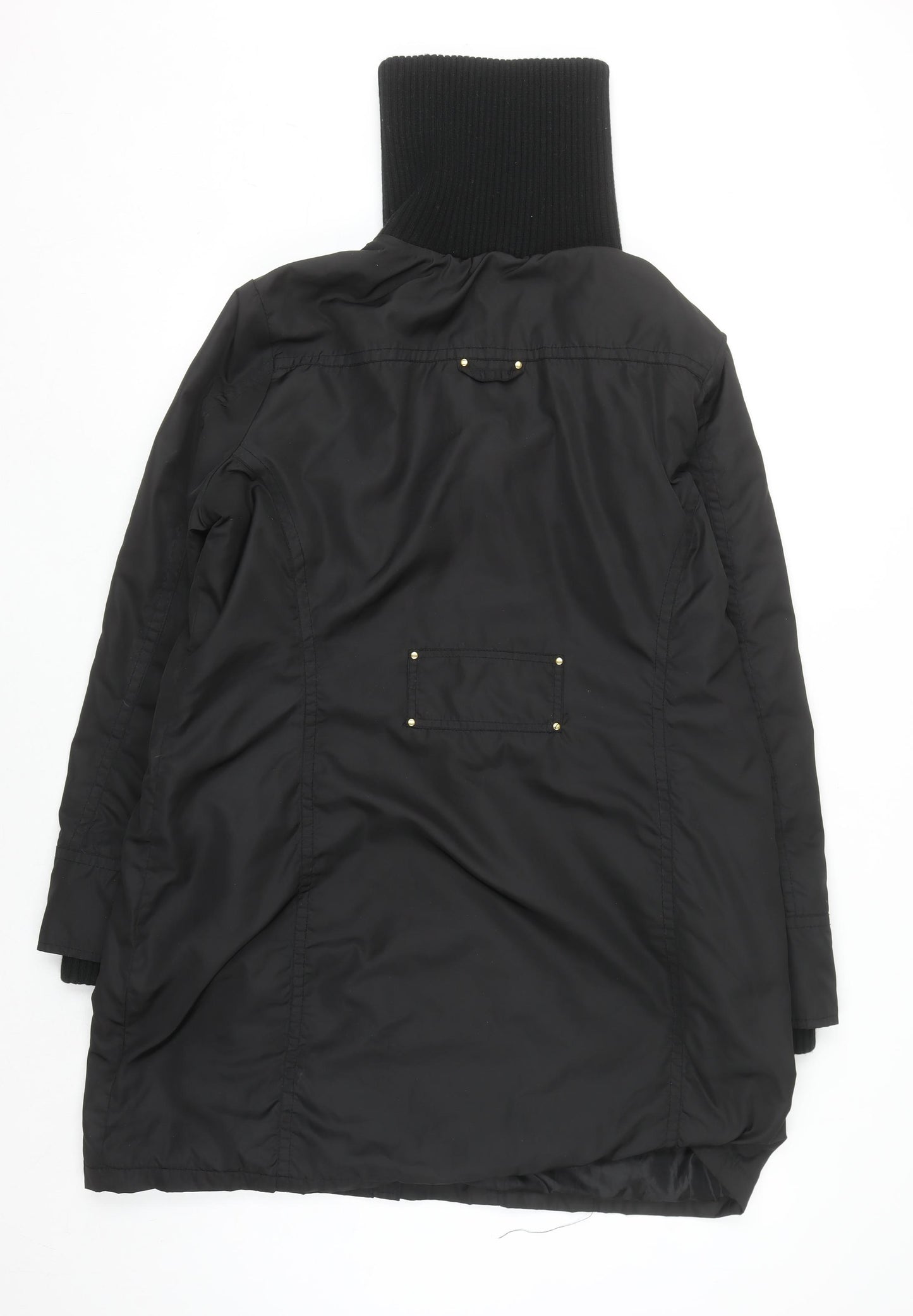 Wallis Womens Black Long Parka Coat Size 18 with High Collar