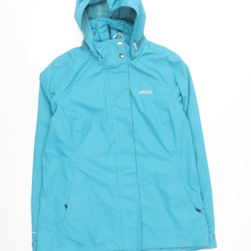 Regatta Women's Blue Waterproof Hooded Rain Jacket UK 12