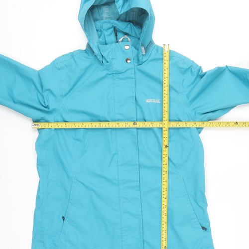 Regatta Women's Blue Waterproof Hooded Rain Jacket UK 12