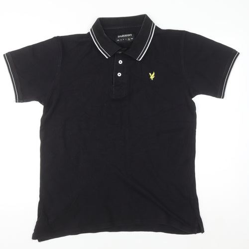 Lyle & Scott Men's Black Polo Shirt Size L Cotton Short Sleeve Classic