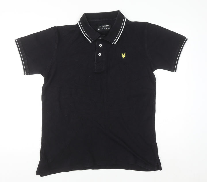 Lyle & Scott Men's Black Polo Shirt Size L Cotton Short Sleeve Classic