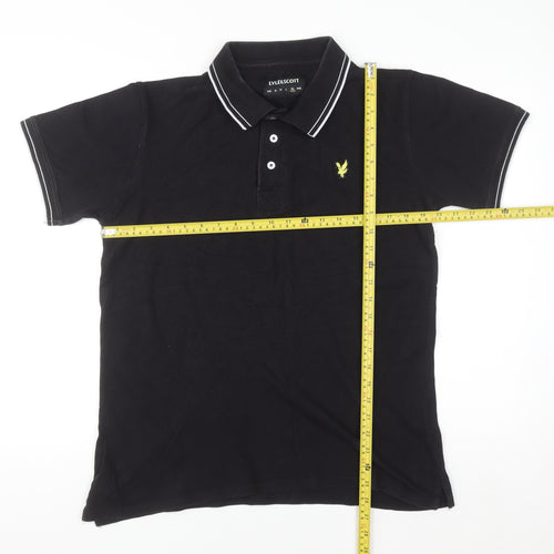 Lyle & Scott Men's Black Polo Shirt Size L Cotton Short Sleeve Classic