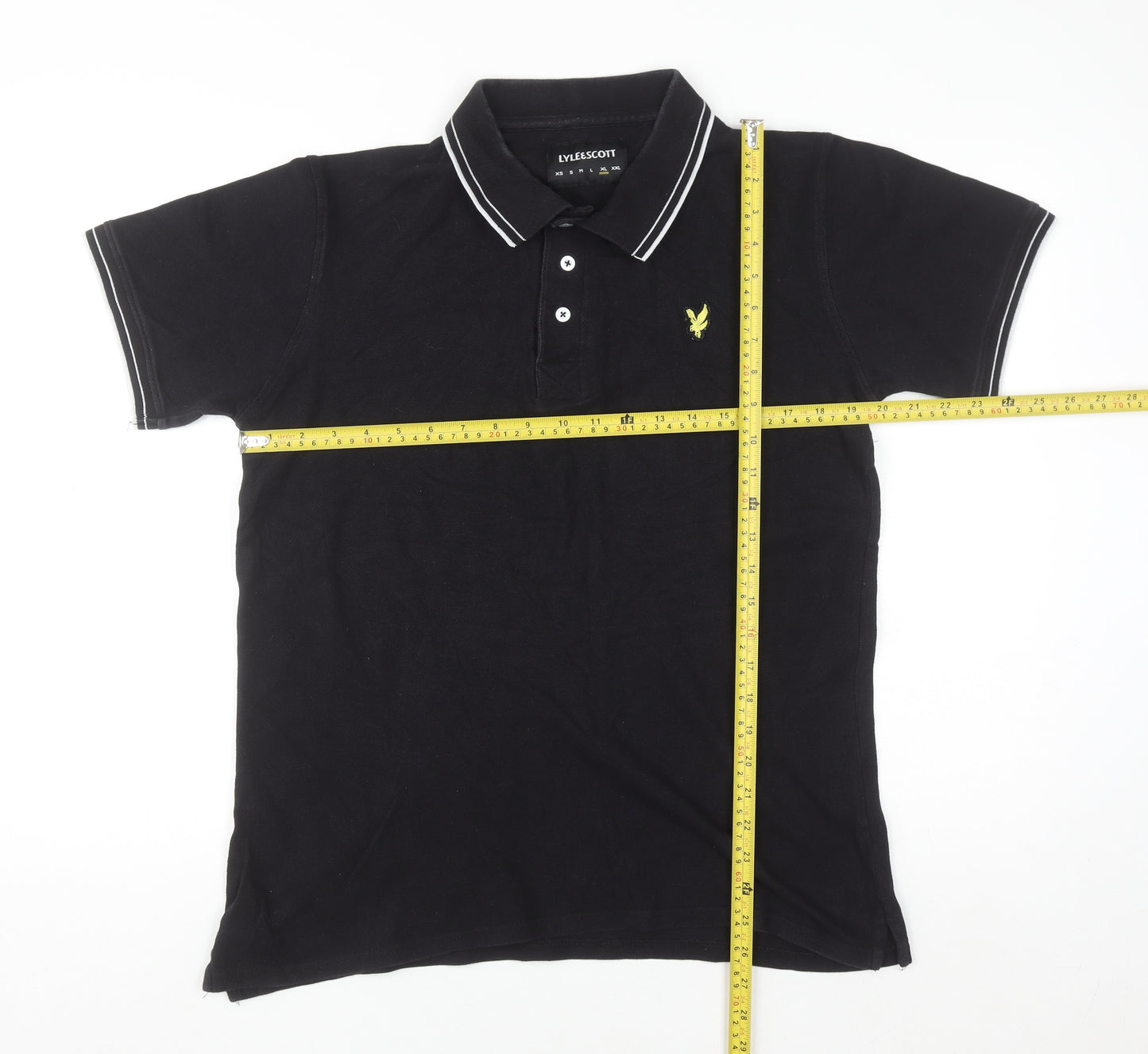 Lyle & Scott Men's Black Polo Shirt Size L Cotton Short Sleeve Classic