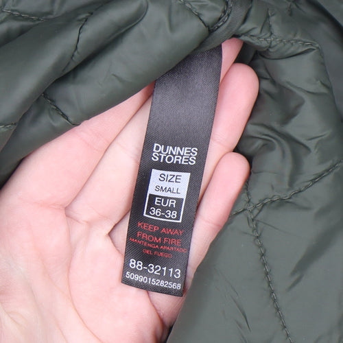Dunnes Stores Men's Green Quilted Hooded Long Coat Size S