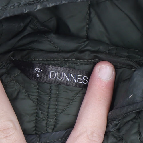 Dunnes Stores Men's Green Quilted Hooded Long Coat Size S