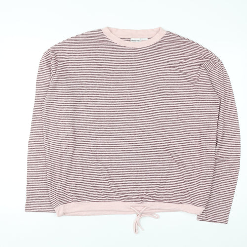 Lands' End Womens Pink Striped Pullover Jumper Medium