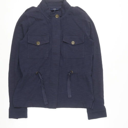 Next Women’s Blue Cotton Military Button Jacket Size 6