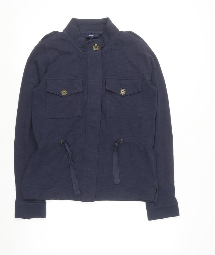 Next Women’s Blue Cotton Military Button Jacket Size 6