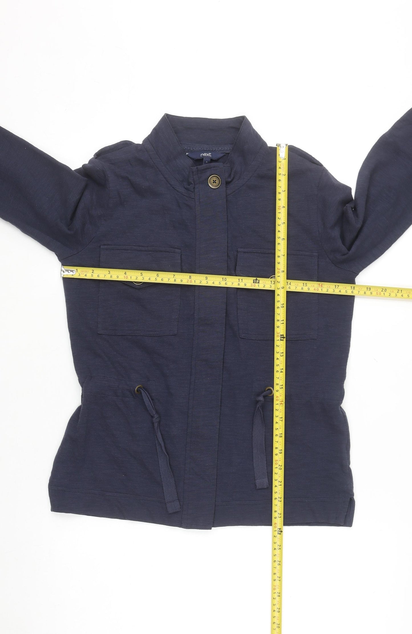 Next Women’s Blue Cotton Military Button Jacket Size 6