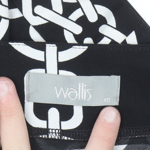 Wallis Women Black Geometric Shift Dress Size 10