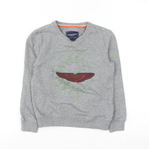 Aston Martin Boys Grey Cotton Pullover Sweatshirt Size 6 Years