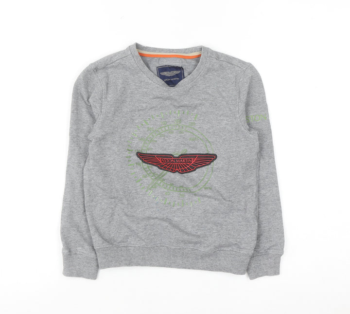 Aston Martin Boys Grey Cotton Pullover Sweatshirt Size 6 Years