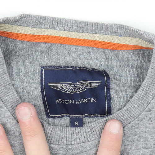 Aston Martin Boys Grey Cotton Pullover Sweatshirt Size 6 Years