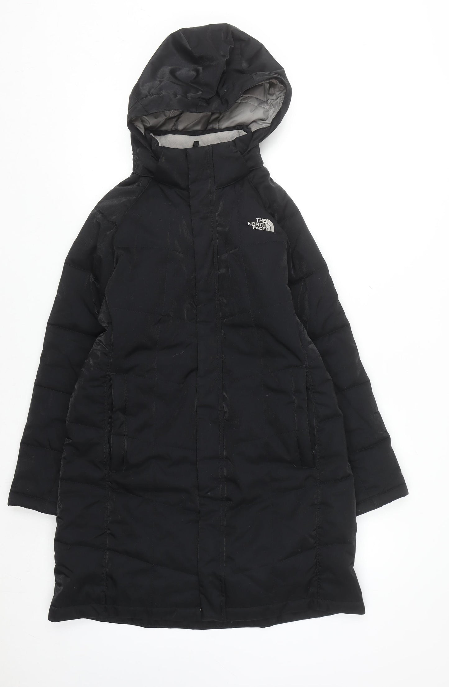 The North Face Teens Black Long Puffer Coat Hooded L Waterproof Lined