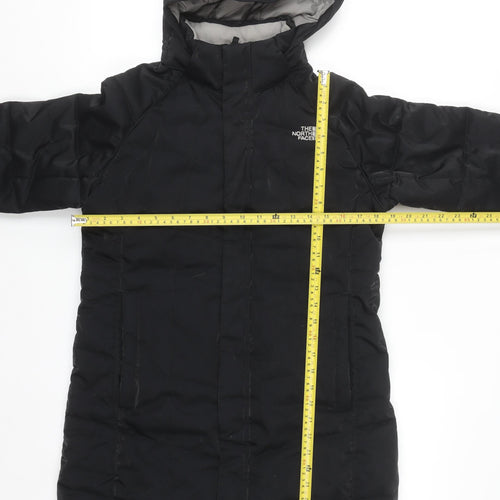 The North Face Teens Black Long Puffer Coat Hooded L Waterproof Lined