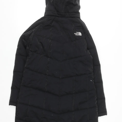 The North Face Teens Black Long Puffer Coat Hooded L Waterproof Lined