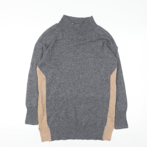 Next Women’s Grey Mock Neck Cashmere Touch Jumper Size M 12-14