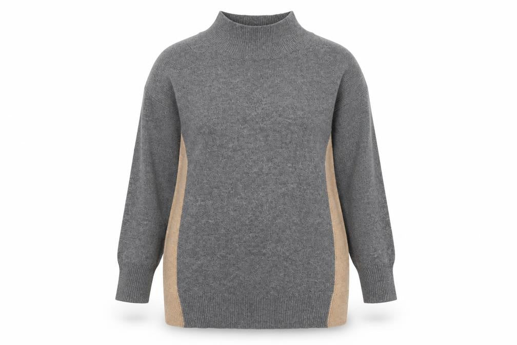 Next Women’s Grey Mock Neck Cashmere Touch Jumper Size M 12-14