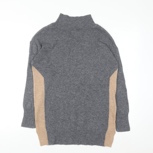 Next Women’s Grey Mock Neck Cashmere Touch Jumper Size M 12-14