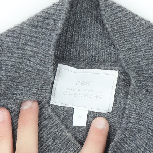 Next Women’s Grey Mock Neck Cashmere Touch Jumper Size M 12-14