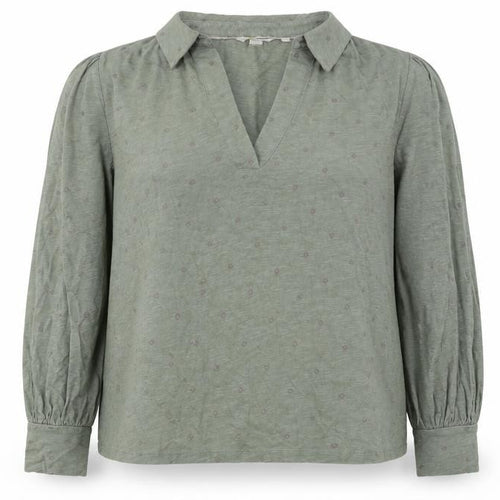 Boden Women Green Long Sleeve Collared Cotton Blouse UK 14