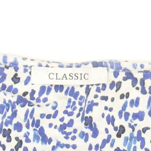Marks and Spencer Women Blue Abstract Jersey Blouse Size 10