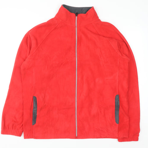 Starter Men's Red Full Zip Fleece Sweatshirt L Regular Fit