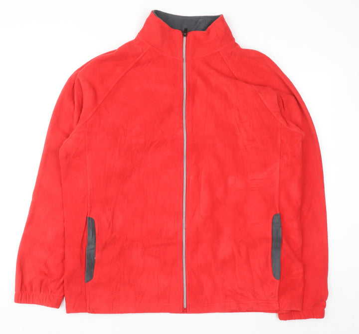 Starter Men's Red Full Zip Fleece Sweatshirt L Regular Fit