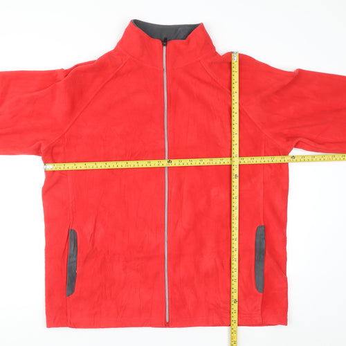 Starter Men's Red Full Zip Fleece Sweatshirt L Regular Fit