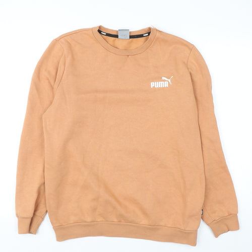 Puma Men's Brown Crew Neck Pullover Sweatshirt Size M Fleece