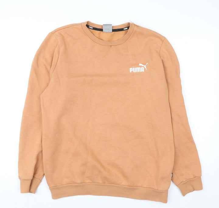 Puma Men's Brown Crew Neck Pullover Sweatshirt Size M Fleece