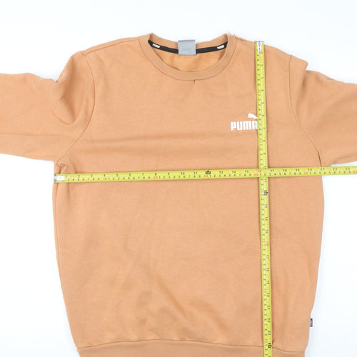 Puma Men's Brown Crew Neck Pullover Sweatshirt Size M Fleece