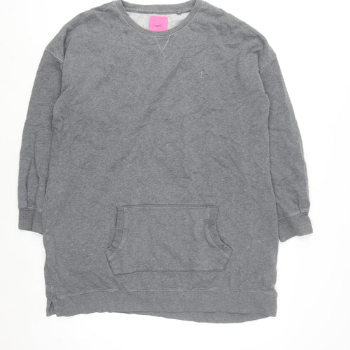 Next Women's Grey XL Longline Pullover Sweatshirt Tunic