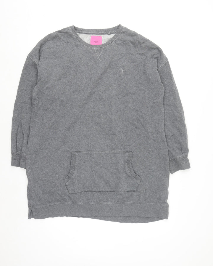 Next Women's Grey XL Longline Pullover Sweatshirt Tunic