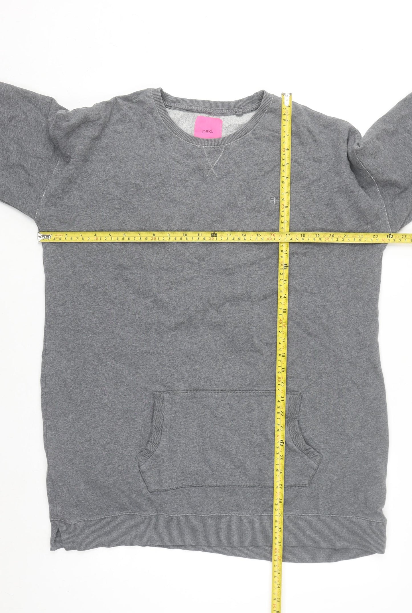 Next Women's Grey XL Longline Pullover Sweatshirt Tunic