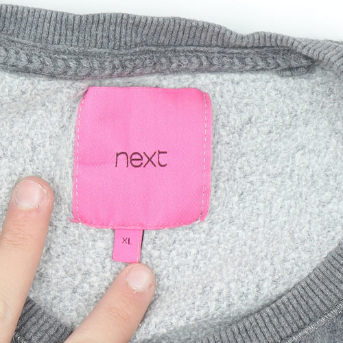 Next Women's Grey XL Longline Pullover Sweatshirt Tunic
