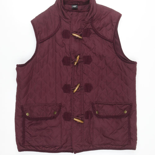 Cotton Traders Women's Red Quilted Toggle Waistcoat L