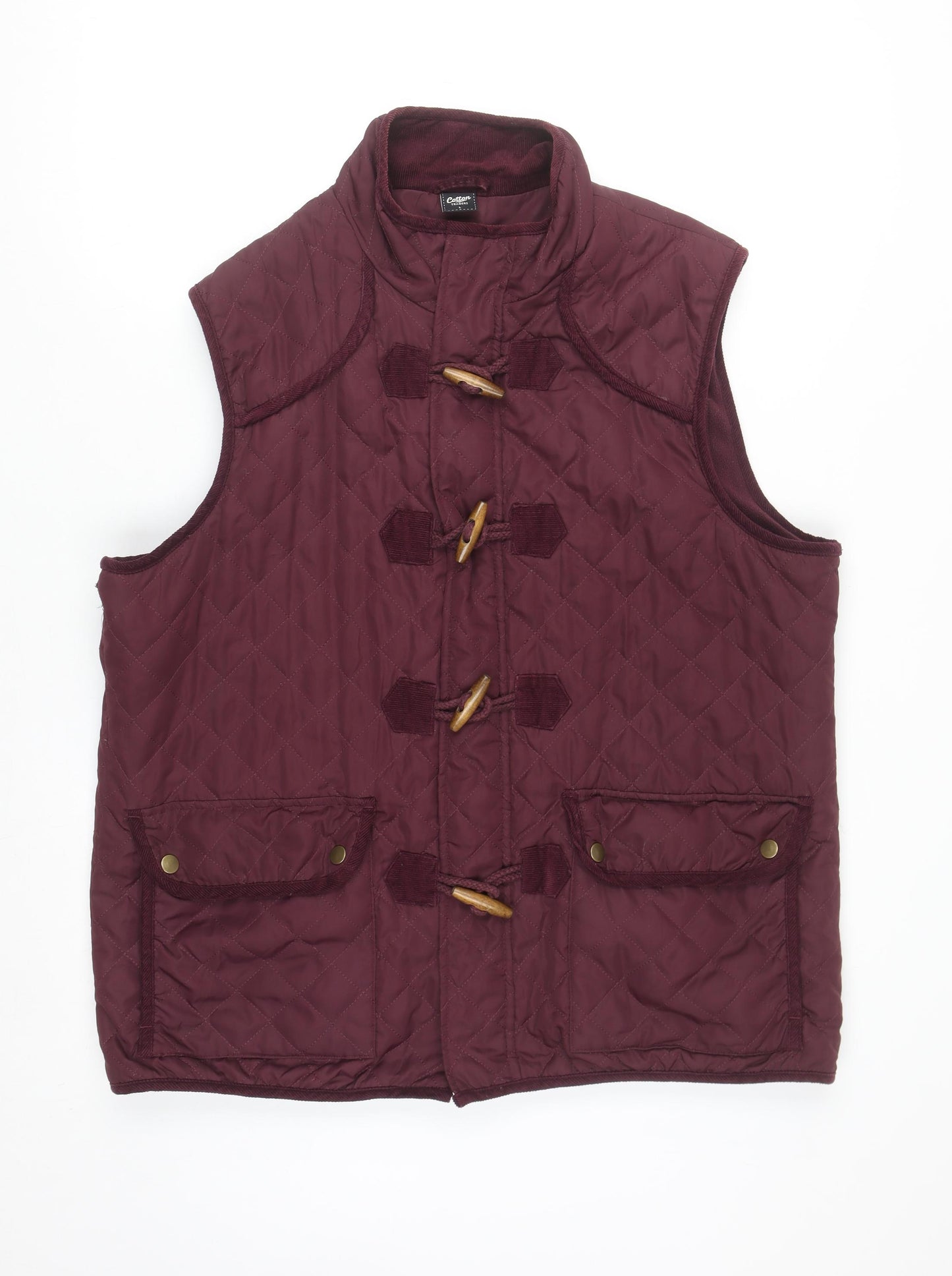 Cotton Traders Women's Red Quilted Toggle Waistcoat L