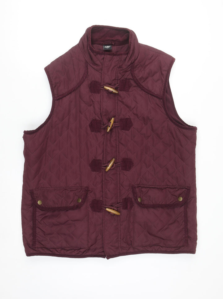 Cotton Traders Women's Red Quilted Toggle Waistcoat L